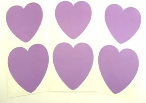 Mini Sticker Pack, Purple, 66X58mm, Heart Shape Coloured Self-Stick Paper Labels