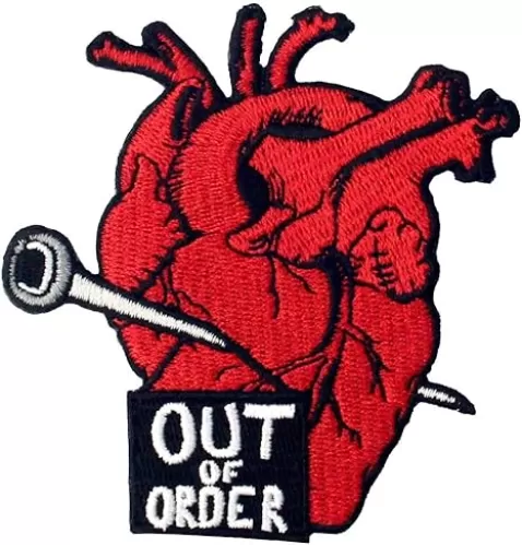 My Heart is Out of Order Patch Embroidered Applique Badge Iron On Sew On Emblem