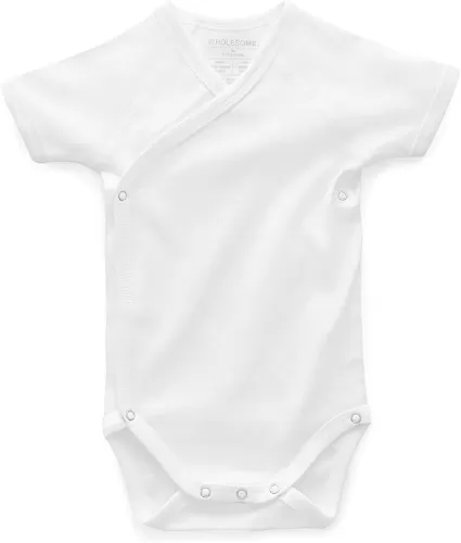 Organic Cotton Baby Girl Clothes & Baby Boy Clothes Kimono Onesie, Off-White Short Sleeve Bodysuit, Premium Fabric