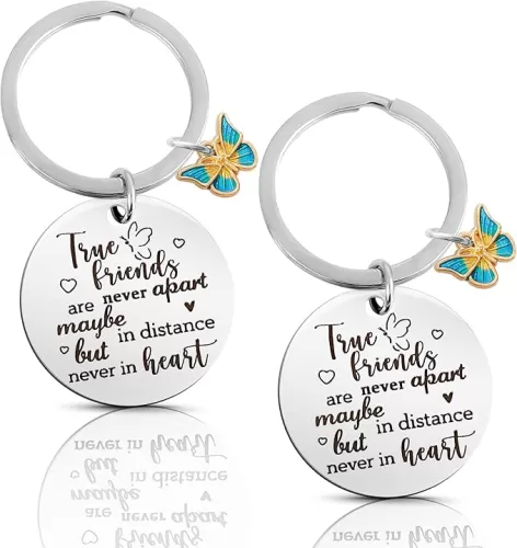 Ouligay 2Pcs Best Friend Birthday Gifts for Women Friendship Keychain, Long Distance Friendship Gift for Bestfriend Bff Bestie Best Friend Graduation Leaving Going Away Coworker Goodbye Farewell Gift