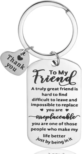Ouligay Best Friend Birthday Gifts for Women Friendship Keychain, Friends Female Graduation Long Distance Friendship Gift for Bestfriend Bff Bestie Coworker Leaving Going Moving Away Goodbye Farewell