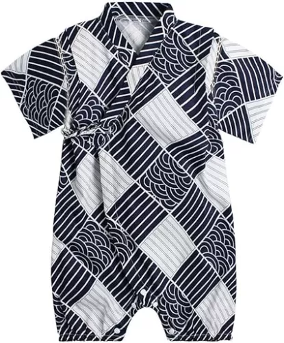 PAUBOLI Baby Japanese Kimono Robe Cotton Infant Comfy Loose Pajamas
