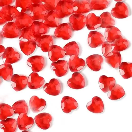 Red Hearts, 1000pcs Small Red Acrylic Hearts, Tiny Plastic Heart Valentine