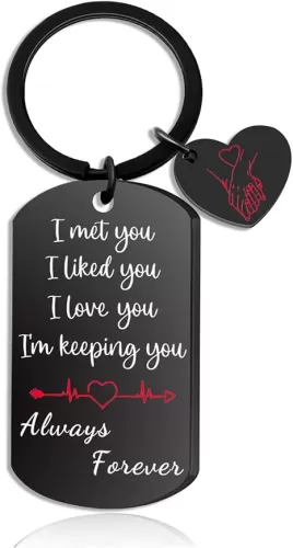 Romantic Gifts for Her Him Valentines Gifts for Girlfriend Wife Boyfriend Husband Sweetest Day 1 Year Anniversary Birthday Gift Idea for Couples Love You Always Key chains Women Men Stocking Stuffers
