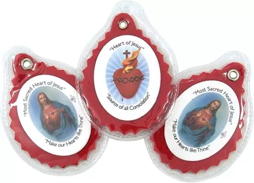Sacred Heart of Jesus Catholic Keychain Badge Pendant for Scapulars, 2 1/2 Inch, Pack of 3