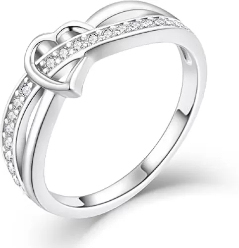 STARCHENIE Infinity Heart Ring for Women 925 Sterling Silver Size 5-10
