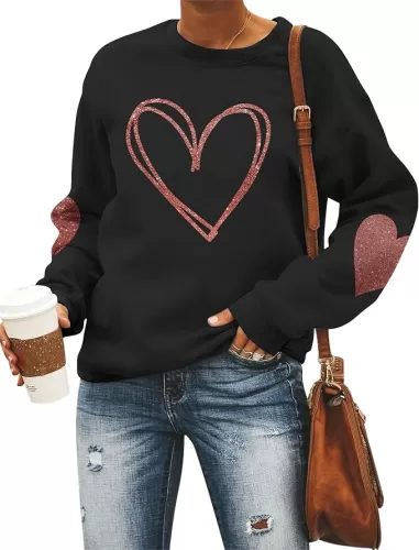 Valentines Shirts Women Valentine Crewneck Sweatshirts Love Heart Sweatshirt Valentine
