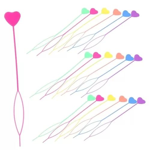 VALICLUD 30pcs Heart Shape Hair Braid Tools for Girls Durable Ponytail Makers in Vibrant Colors Use Hair Styling Kit for Diy Hairstyles and Buns