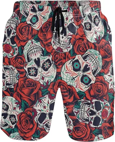 visesunny Fashion Funny Style Men's Beach Shorts Swim Trunks Quick Dry Casual Polyester Swim Shorts with Pockets S-XXL