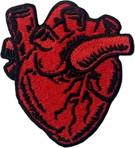 X-Ray Anatomical Heart Embroidered Badge Iron On Sew On Patch