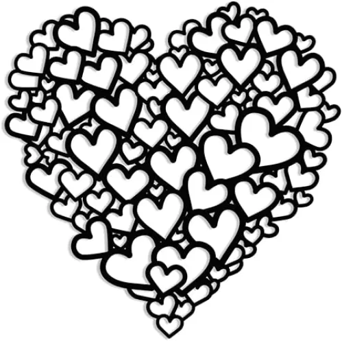 XORT Heart Wall Decor, Metal Love Heart Wall Art, Heart Metal Art, Love Sign for Valentine