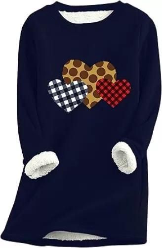 YMING Womens Sherpa Fleece Lined Pullover Winter Warm Crew Neck Sweatshirt Cute Cat Paw Tops Plus Size