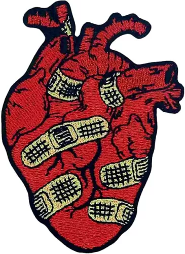 ZEGINs Band Aid Repair Heart Patch Embroidered Applique Badge Iron On Sew On Emblem