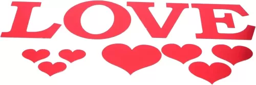 3D Love Heart Mirror Wall Decals Set, DIY Self Adhesive Art Stickers Peel and Stick Removable Home Decor for Bedroom, Living Room(Red)