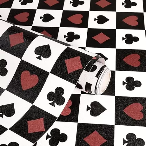 Amiya Checkered Wallpaper Peel and Stick Black Red 17.3”X120”Contact Paper Poker Self Adhesive DIY Vinyl Removable Checkerboard Wall Decor for Party, Shelf Liner, Classroom, Cabinets, Living Room
