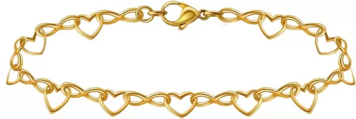 Ankle Bracelets for Women - 14K Gold Anklets for Women Waterproof - Heart Shape Handmade Dainty Layered Rhinestone Anklet - Not Tarnish, Beaded Design, 10 Inch for Summer, Beach - Awesome Present