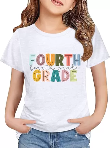 Boys Girls Shirts First Day of School Tshirts Back to School Outfits Funny Letter Print Tees Short Sleeve Tops Girls