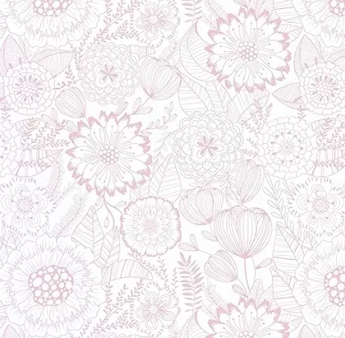 CiCiwind Peel and Stick Wallpaper Pink and White Floral Contact Paper Removable Self Adhesive Modern Eco-Friendly Decorative Bathroom Bedroom Cabinet Papel Tapiz para Pared 17.3" x 78.7"