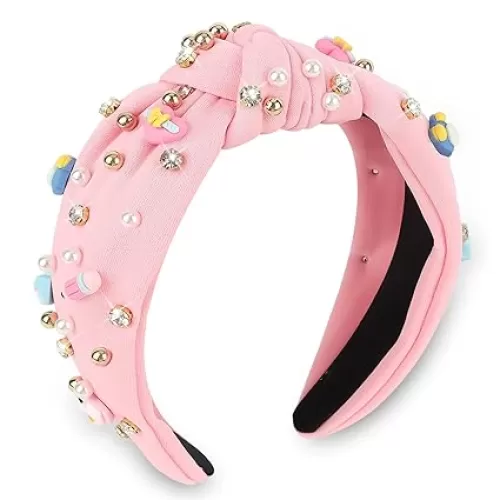 CIEHER Teacher Headbands for Women, Headband for Back to School, Knotted Hairband, Teacher Hair Accessories Appreciation Gifts - Pink