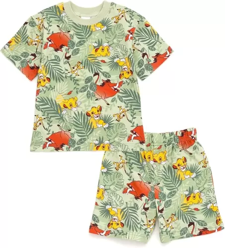 Disney French Terry T-Shirt and Shorts Outfit Set Infant to Big Kid Sizes (12 Months - 18-20)