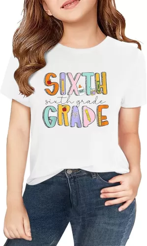First Day of School Shirt Girls Boys Outfits Preschool to 6th Grade T-Shirts Kids Back to School Graphic Tee Tops