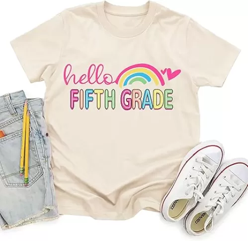 First Day of School Shirt Girls Boys Preschool to 5th Grade Tshirt Kids Back to School Graphic Tee Tops