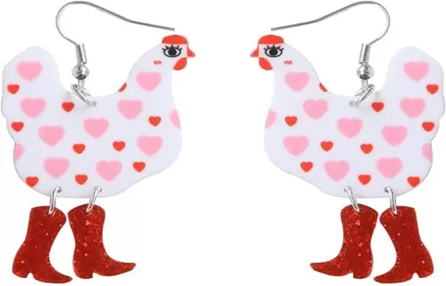Funny Weird Cute Acrylic Big Rooster Chicken Dinosaur Sheep Cat Drop Dangle Creative Lovely Pet Cartoon Anime Lightweight Colorful Earrings Jewelry for Women