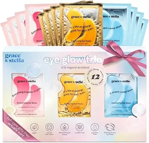 grace & stella Under Eye Patches (12 pairs) Eye Masks for Puffy Eyes and Dark Circles - Birthday Gifts for Women, Bachelorette Party Favors, Bridesmaid, Self Care and Relaxation Gifts for Her - Vegan