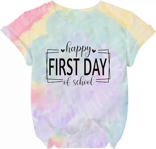 Happy First Day of School Shirt Boys Girls Preschool Tshirt Little Kids 2025 Back to School Gift Tee