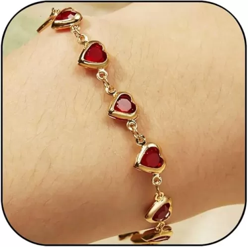 Heart Bracelet for Women Dainty Gold Heart Charm Bracelet Cute Love Heart Bracelet Christmas Bracelet Jewelry