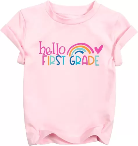 Hello First Grade Shirt for Kids 1st Grade Girl Funny First Day of School Back to School T-Shirt