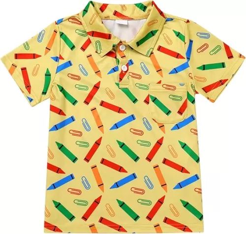 IDOPIP Back to School Shirts for Boys First Day of School T-Shirt Toddler Kids Short Sleeve Print Summer Casual Tops Clothes