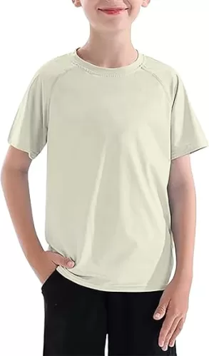 Kids Crewneck Tees Plain Cotton Solid T-Shirts Boys Girls Short Sleeve Toddler Comfort Soft T-Shirt Undershirt Tops