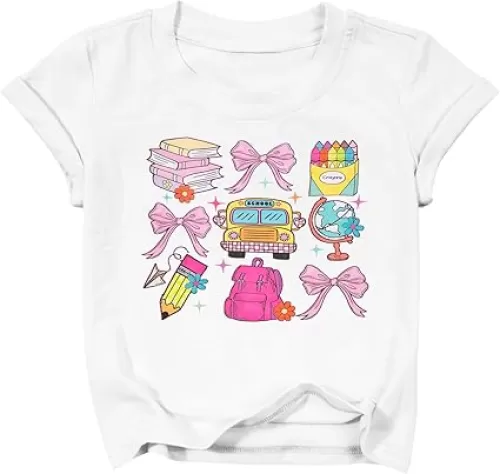 Kindergarten Shirt for Girls Boys First Day of Preschool Shirts Back to School Outfits Little Kid School Tee Top