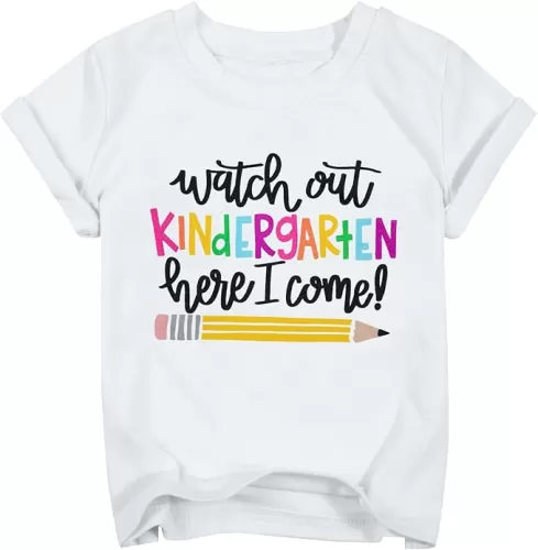 Kindergarten Shirts for Girls Watch Out Kindergarten Here I Come Shirt Kids Back to School T Shirt Children School Tee
