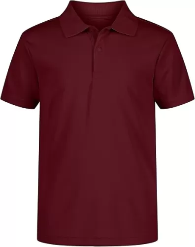 Nautica Boys' School Uniform Short Sleeve Polo Shirt, Button Closure, Moisture Wicking Performance Material