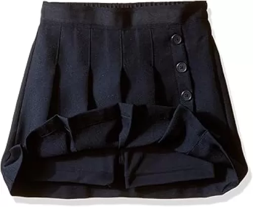 Nautica Girls' School Uniform Pleated Pull-on Scooter Skirt With Undershorts, Knit Waistband