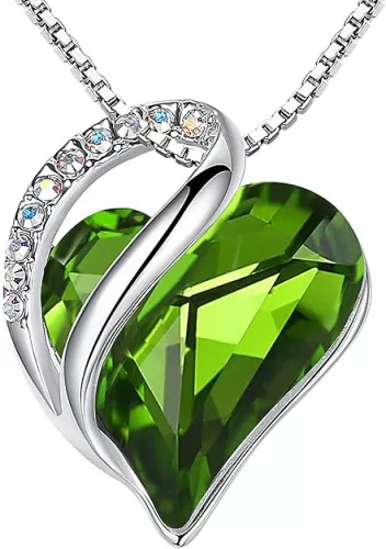 Necklaces for Women, Infinity Love Birthstone Heart Crystal Pendant, Birthday Jewelry Gifts for Her, Mom, and Wife, Silver Plated, 18 plus 2 inch Adjustable Chain