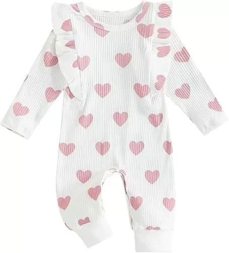 Newborn Baby Girl Outfit Crewneck Long Sleeve Bodysuit Toddler Romper Infant Clothes