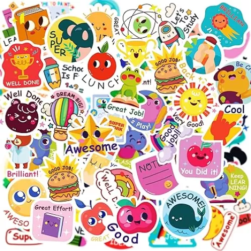 OHOME Back to School Supplies | 480 PCS Vinyl Teacher Reward Motivational Stickers for Kids - Teacher Must Haves Supplies Stuff Essentials Games Toys Gifts for First Day of School Classroom Students