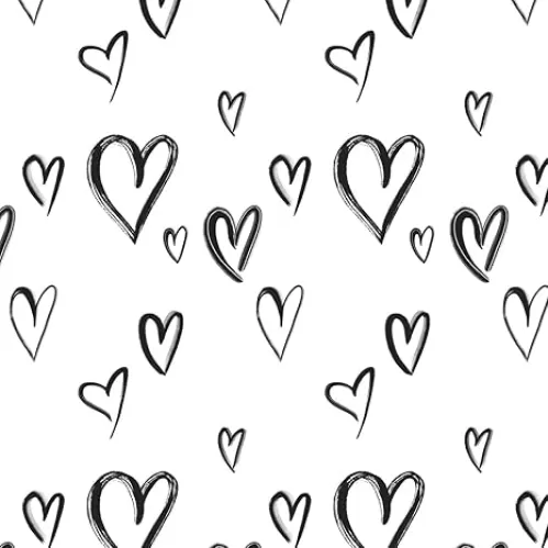 Peel and Stick Wallpaper, Black Hearts Pattern, Wallpaper Self Adhesive Wallpaper Waterproof and Oil-Proof Paper Home Decoration 17.3 "x 236"(44 cm x 6 m)