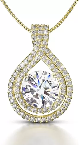 Platinum Plated Certified Moissanite Necklace for Women Gift for Her