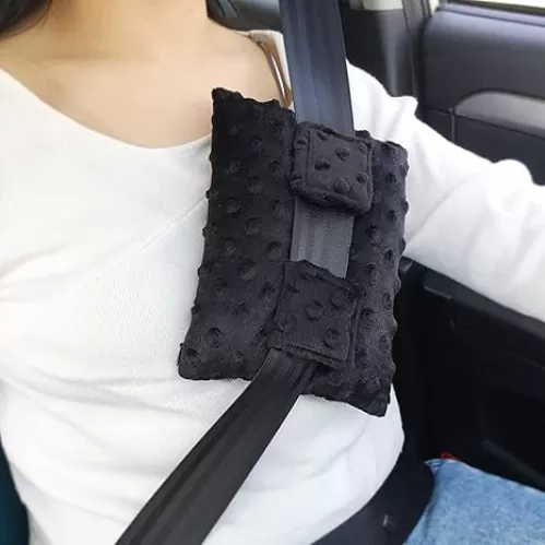Port Pillows Chemo Port Pillow for Seatbelt Chest Protector Chemo Patients Pacemaker Heart Surgery Recovery Support Cushion Gifts Women Minky Dot Black