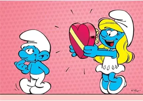Puppy Postcard The Smurfs, Smurfette with The Heart Gift (15x10cm)