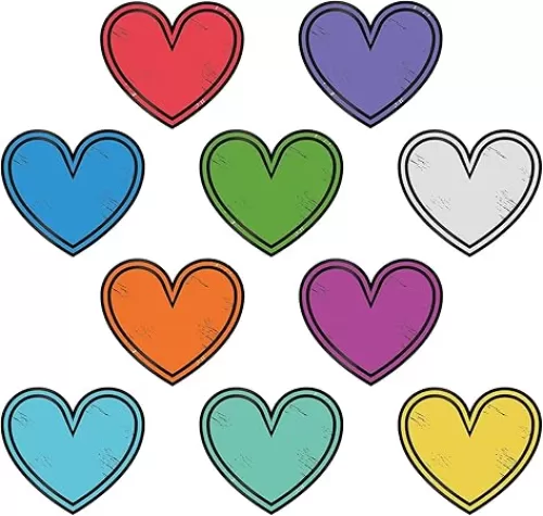 Seajan 120 Pcs Heart Cutouts Black Board Brights Heart Accents Classroom Decorations 3.5 Inch Cutouts Chalkboard Brights Themed Class Jobs for DIY Craft Bulletin Board Back to School Season