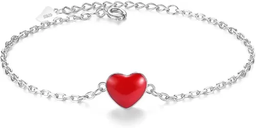 Silver Bracelet for Women Love Heart Charm Chain Bracelet Bangle with Zircon Fashion Jewelry Gifts