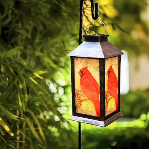 Solar Lanterns, Outdoor Hanging Lanterns Waterproof LED Solar Cardinal Lights Tabletop Lamp for Outdoor Patio Garden as Gifts for Mom Grandma Women