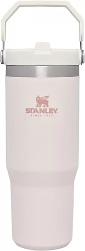 Stanley IceFlow Stainless Steel Tumbler with Straw - Vacuum Insulated Water Bottle for Home, Office or Car Reusable Cup with Straw Leak Resistant Flip Cold for 12 Hrs or Iced for 2 Days (Rose Quartz)