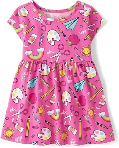 The Children's Place Baby Girls' and Toddler Short Sleeve Casual Dresses