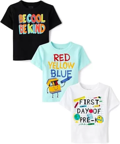 The Children's Place Baby Toddler Girl Short Sleeve Graphic T-Shirt 3-Pack